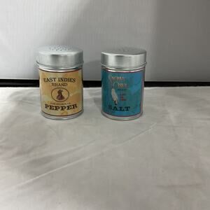 Vintage Style Food Safe Salt And Pepper Tin Canister Shakers